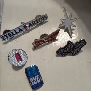 Stella Artois and Budweiser Pin Set